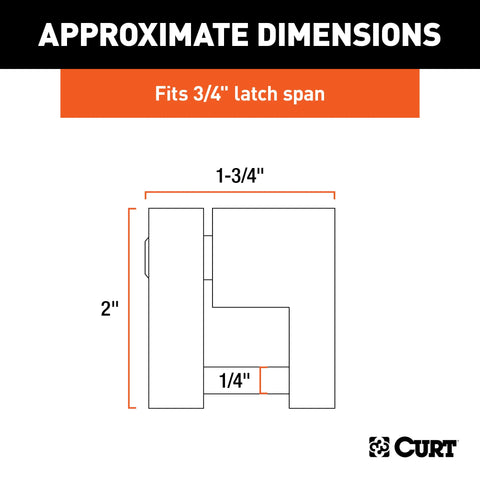 CURT 23022 Coupler Lock (1/4 Pin, 3/4 Latch Span, Padlock, Brass-Plated)