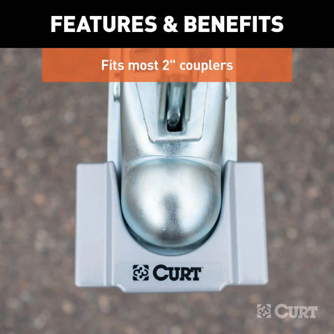 CURT 23079 Trailer Coupler Lock, Fits Most 2", 1-7/8 Couplers (Grey Aluminum)