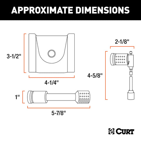 CURT 23086 - Hitch/Coupler Lock Set (2in. Receiver 1/2in. to 2-1/2in. Latch 1-7/8in./2in. L