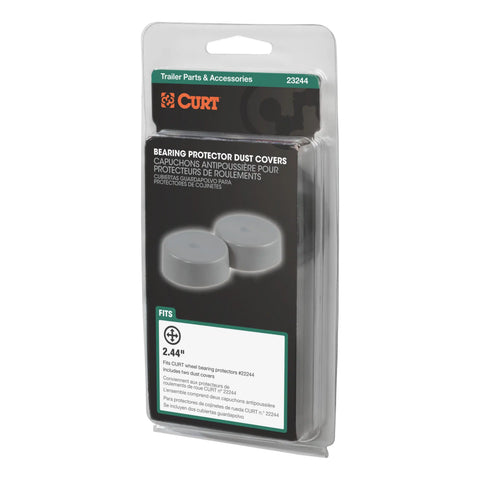 CURT 23244 2.44-Inch Trailer Wheel Bearing Protector Dust Covers, 2-Pack