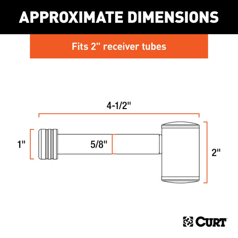 CURT 23502 5/8 Hitch Lock (2 Receiver, Right-Angle, Stainless)