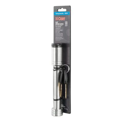 CURT 23519 - 5/8in. Hitch Lock (2in. or 2-1/2in. Receiver Barbell Stainless)