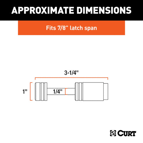 CURT 23520 Coupler Lock (1/4 Pin, 7/8 Latch Span, Barbell, Chrome)