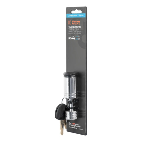 CURT 23520 Coupler Lock (1/4 Pin, 7/8 Latch Span, Barbell, Chrome)