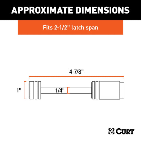 CURT 23522 Coupler Lock (1/4 Pin, 2-1/2 Latch Span, Barbell, Chrome)