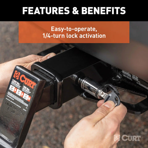 CURT 23526 Trailer Lock Set for 2-Inch Receiver, 7/8-Inch Coupler Latch Span