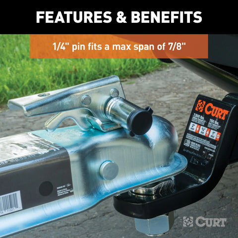 CURT 23526 Trailer Lock Set for 2-Inch Receiver, 7/8-Inch Coupler Latch Span