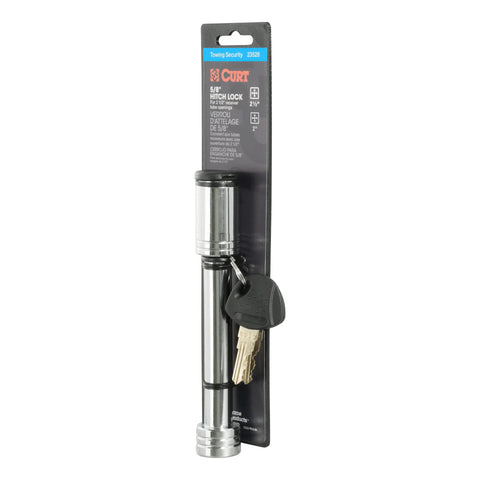 CURT 23528 5/8 Hitch Lock (2 or 2-1/2 Receiver, Barbell, Chrome)