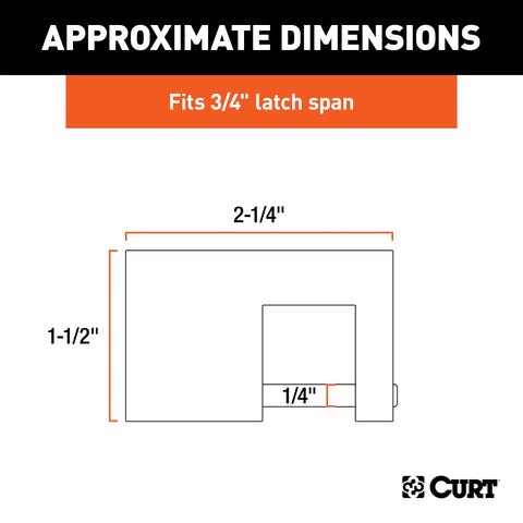 CURT 23546 Coupler Lock (1/4 Pin, 3/4 Latch Span, Padlock, Solid Brass)