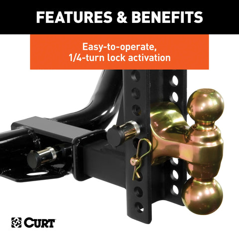 CURT 23556 Lock Set for Adjustable Channel Mounts