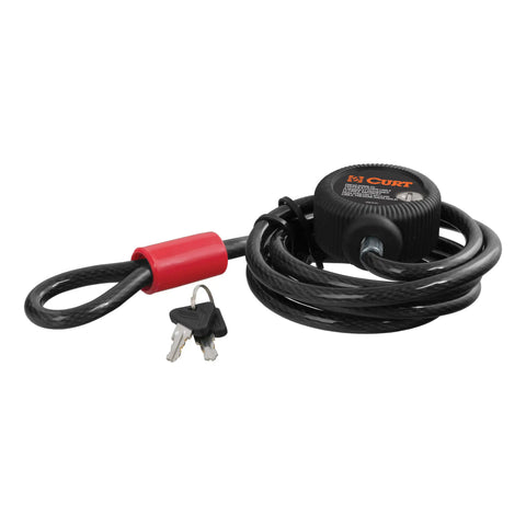 CURT 23666 Multi-Use Cable Lock (6' x 3/8 Cable, Vinyl-Coated Braided Steel)