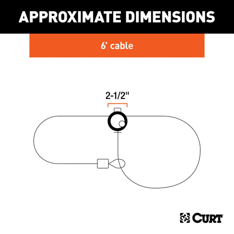 CURT 23666 Multi-Use Cable Lock (6' x 3/8 Cable, Vinyl-Coated Braided Steel)