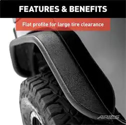 ARIES 2500201 - Black Aluminum Rear Jeep Wrangler JK Fender Flares