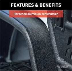 ARIES 2500201 - Black Aluminum Rear Jeep Wrangler JK Fender Flares