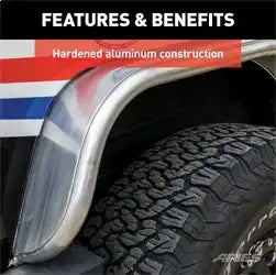 ARIES 2500202 - Paintable Raw Aluminum Rear Jeep Wrangler JK Fender Flares