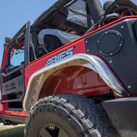 ARIES 2500202 - Paintable Raw Aluminum Rear Jeep Wrangler JK Fender Flares