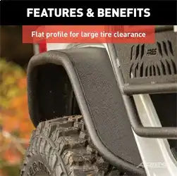 ARIES 2500203 - Black Aluminum Rear Jeep Wrangler JL Fender Flares