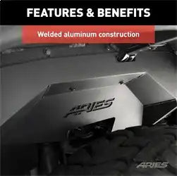 ARIES 2500350 - Jeep Wrangler JK Aluminum Rear Inner Fender Liners