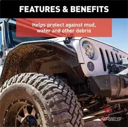 ARIES 2500450 - Jeep Wrangler JK Aluminum Front and Rear Inner Fender Liners