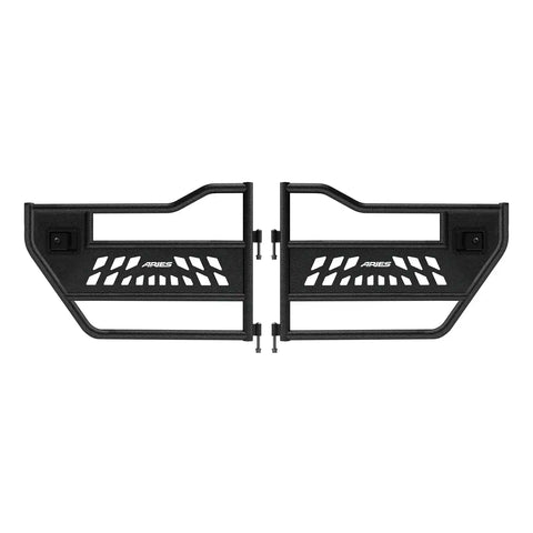 ARIES 25009 - Black Aluminum Rear Jeep Wrangler JK Tube Half Doors