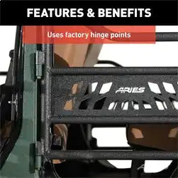 ARIES 25009 - Black Aluminum Rear Jeep Wrangler JK Tube Half Doors