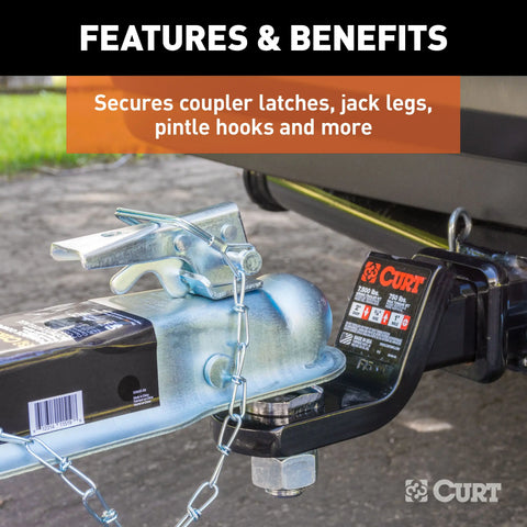 CURT 25034 5/16 Safety Pin with 12 Chain (3 Length)