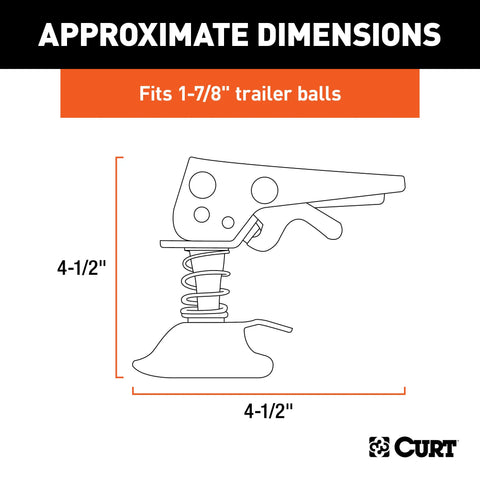 CURT 25094 Posi-Lock Coupler Replacement Latch for 1-7/8-Inch Trailer Hitch Ball