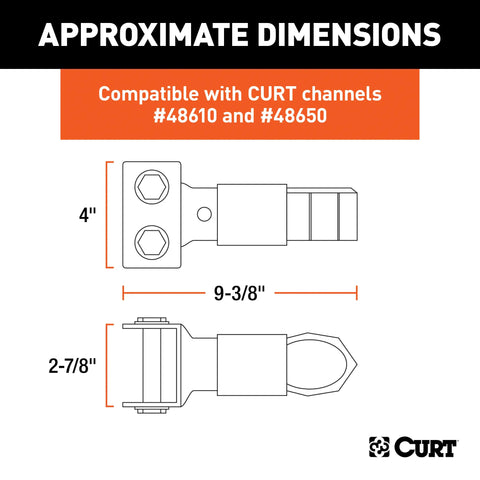 CURT 25319 - 2in. Channel-Mount Coupler with Sleeve-Lock (7000 lbs Black)