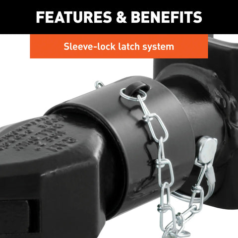 CURT 25319 - 2in. Channel-Mount Coupler with Sleeve-Lock (7000 lbs Black)