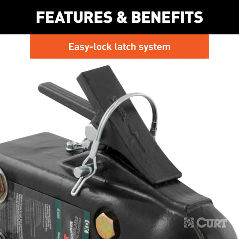 CURT 25328 - 2-5/16in. Channel-Mount Coupler with Easy-Lock (15000 lbs Black)