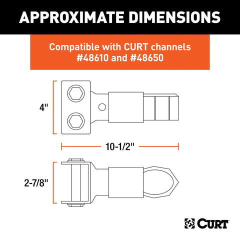 CURT 25329 2-5/16 Channel-Mount Coupler with Sleeve-Lock (12,500 lbs, Black)