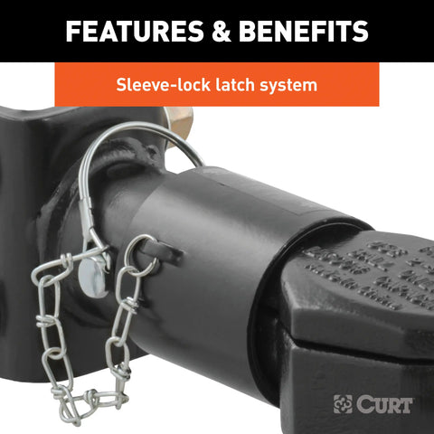 CURT 25329 2-5/16 Channel-Mount Coupler with Sleeve-Lock (12,500 lbs, Black)