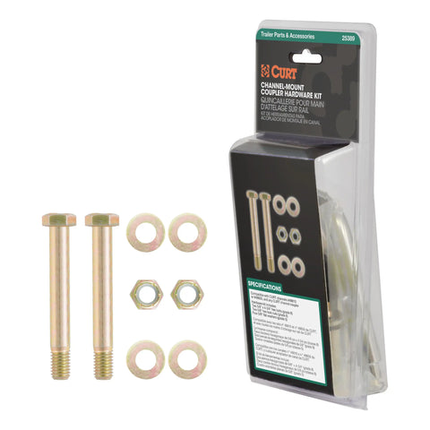 CURT 25389 Channel-Mount Adjustable Trailer Coupler Hardware Kit