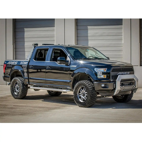 ARIES 2555012 - AdvantEDGE 5-1/2 x 75 Chrome Aluminum Side Bars, Select Ford F150, F250, F350