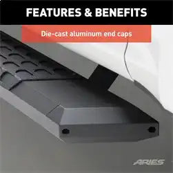ARIES 2556014 - AdvantEDGE 5-1/2 x 75 Black Aluminum Side Bars, Select Ford F-250, F-350