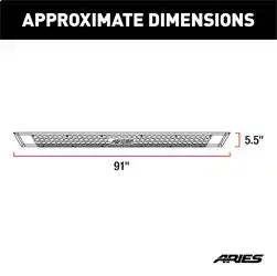 ARIES 2556015 - AdvantEDGE 5-1/2 x 91 Black Aluminum Side Bars, Select Silverado, Sierra Crew