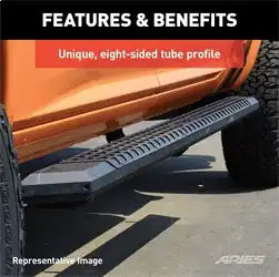 ARIES 2556042 - AdvantEDGE 5-1/2 x 85 Black Aluminum Side Bars, Select Nissan Titan, XD