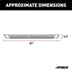 ARIES 2556046 - AdvantEDGE 5-1/2 x 91 Black Aluminum Side Bars, Select Silverado, Sierra