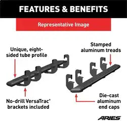 ARIES 2556046 - AdvantEDGE 5-1/2 x 91 Black Aluminum Side Bars, Select Silverado, Sierra