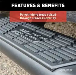 ARIES 2558004 - AscentStep 5-1/2 x 75 Black Steel Running Boards, Select Ram 1500