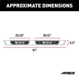 ARIES 2558011 - AscentStep 5-1/2 x 91 Black Steel Running Boards, Select Silverado, Sierra