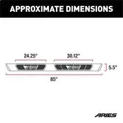 ARIES 2558042 - AscentStep 5-1/2 x 85 Black Steel Running Boards, Select Nissan Titan, XD