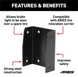 ARIES 256TBL - Jeep Wrangler JK Third Brake Light Extension Bracket