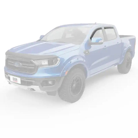EGR 573551 - 19+ Ford Ranger Crew Cab In-Channel Window Visors - Dark Smoke - Set of 4