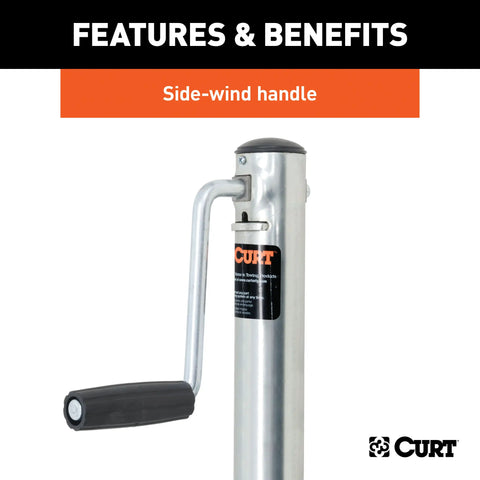 CURT 28116 - Marine Jack with 8in. Wheel (1500 lbs 10in. Travel Packaged)