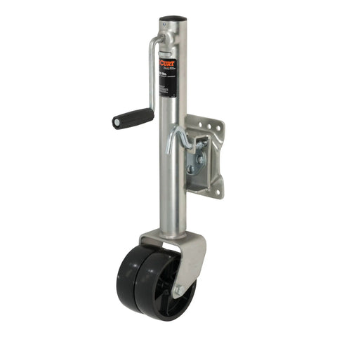 CURT 28156 Marine Jack with Dual 6 Wheels (1,500 lbs, 10 Travel, Packaged)