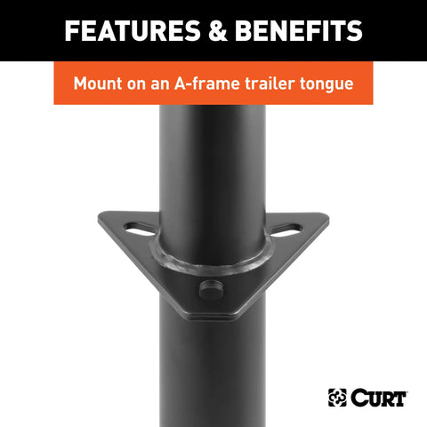 CURT 28202 A-Frame Jack with Top Handle (2,000 lbs, 15 Travel)