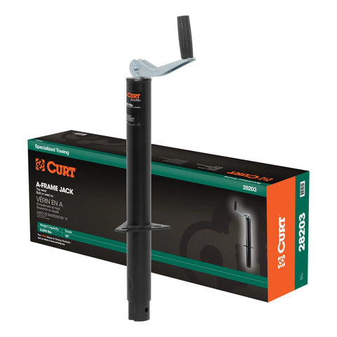 CURT 28203 A-Frame Trailer Jack, 2,000 lbs, 14-3/4 Inches Vertical Travel