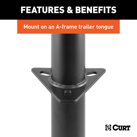 CURT 28203 A-Frame Trailer Jack, 2,000 lbs, 14-3/4 Inches Vertical Travel