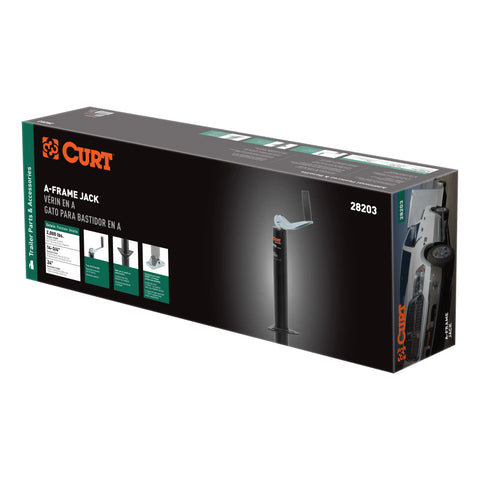 CURT 28203 A-Frame Trailer Jack, 2,000 lbs, 14-3/4 Inches Vertical Travel